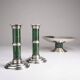Puiforcat - pair of candlesticks and bowl
