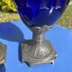 Two antique 19th century cobalt blue vases