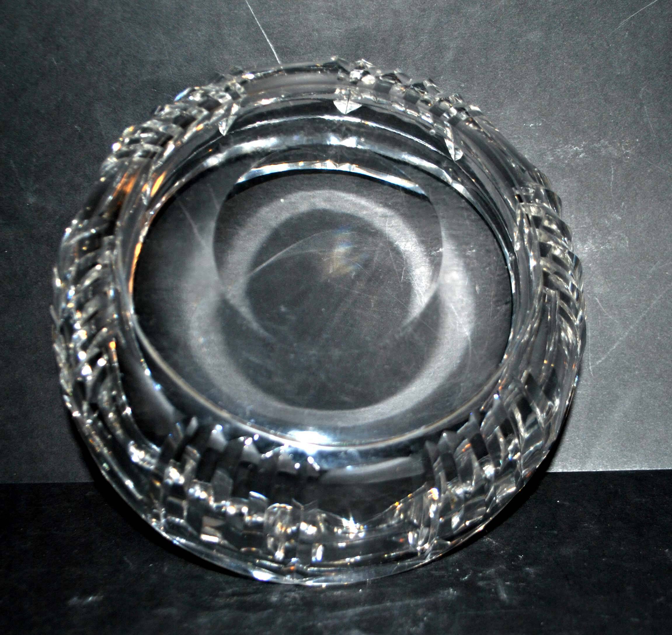 Salad bowl cut in art deco cut crystal beveled geometric decoration 20cm