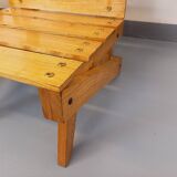 Pair of Vintage Brutalist Slatted Wood Lounge Chairs