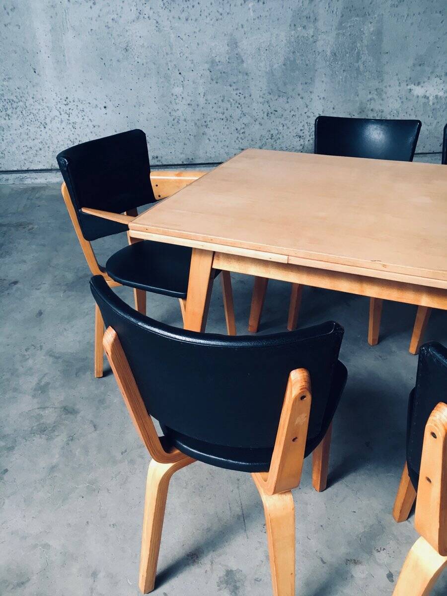 MCM Dutch Design Dining Chairs attributed to Cor Alons for Gouda Den Boer, 1950s, Set of 6