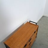 Teak schoenenkast met zwart metalen poten, nr. 2