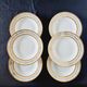 Set of 6 fine Limoges porcelain dinner plates, decorated with gold