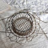 Vintage foldable metal basket in the shape of a flower