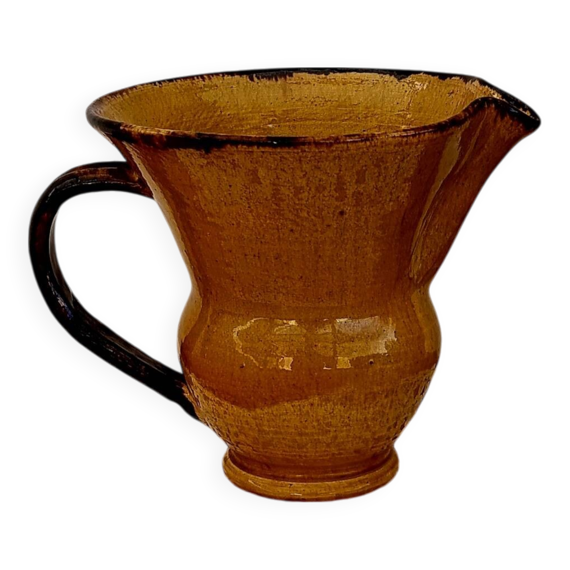 Vintage yellow ceramic pitcher