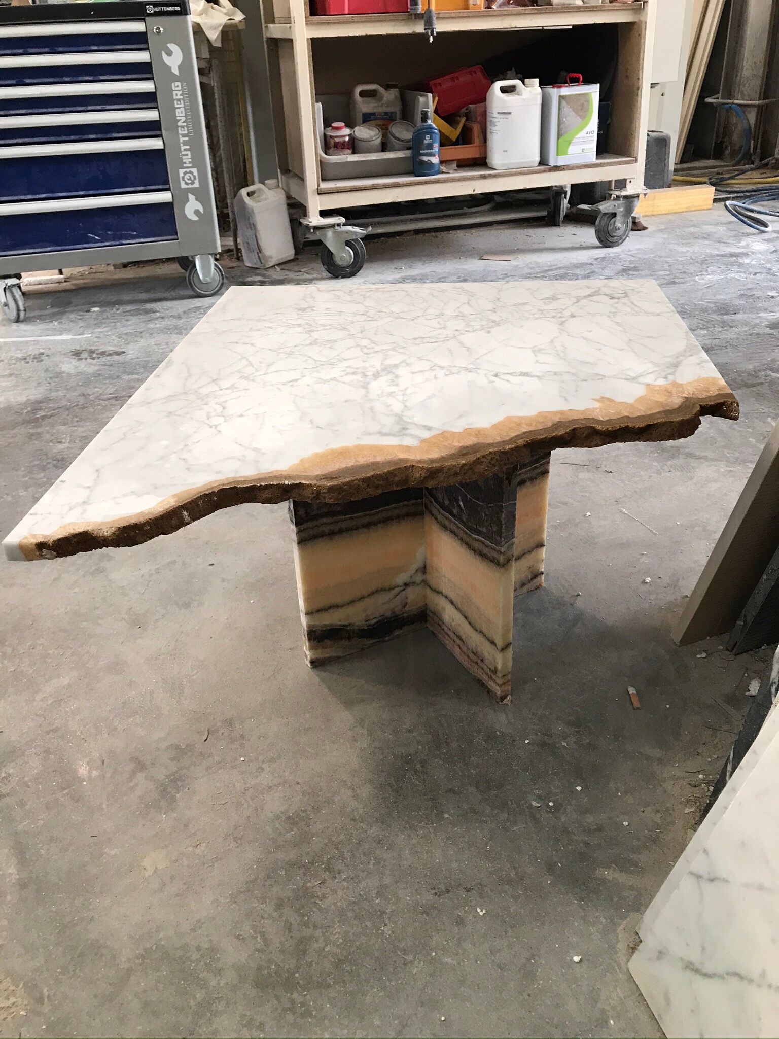 Unique marble coffee table
