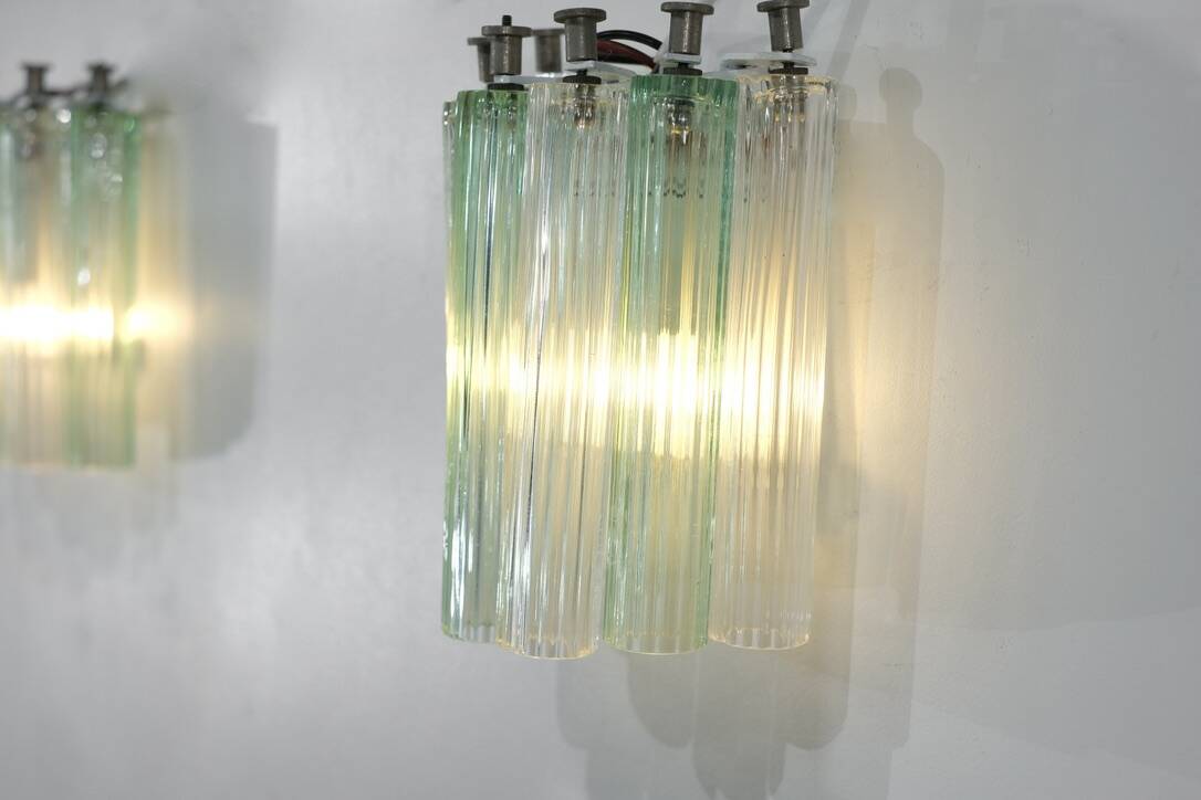 Pair of Murano glass wall sconces, Italy, 1960s.