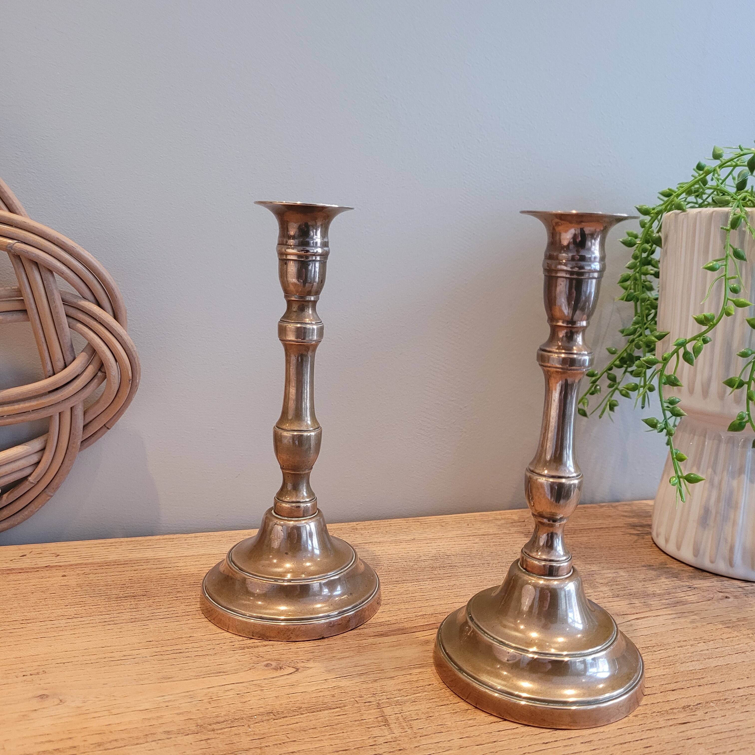 La Redoute x Selency pair of brass candle holders 20