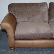 Vintage Three-Seater Sofa in Leather and Fabric by Alexander & James Blake