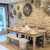 Old farmhouse table in elm