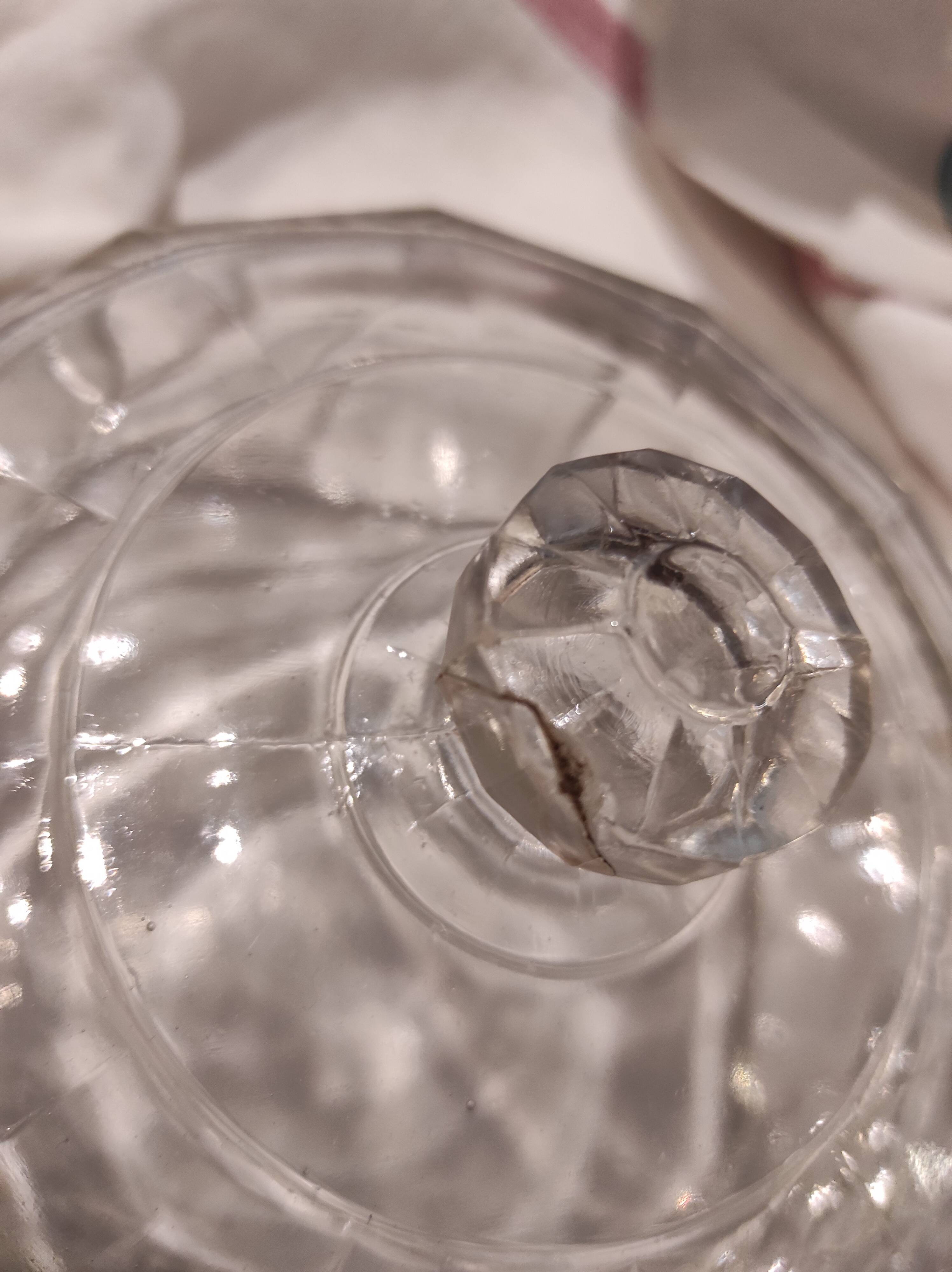 French vintage glass cheese dish
