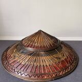 Asian straw and rattan hat