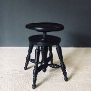 Early 20th Century Black Stained Piano Stool, 1890s