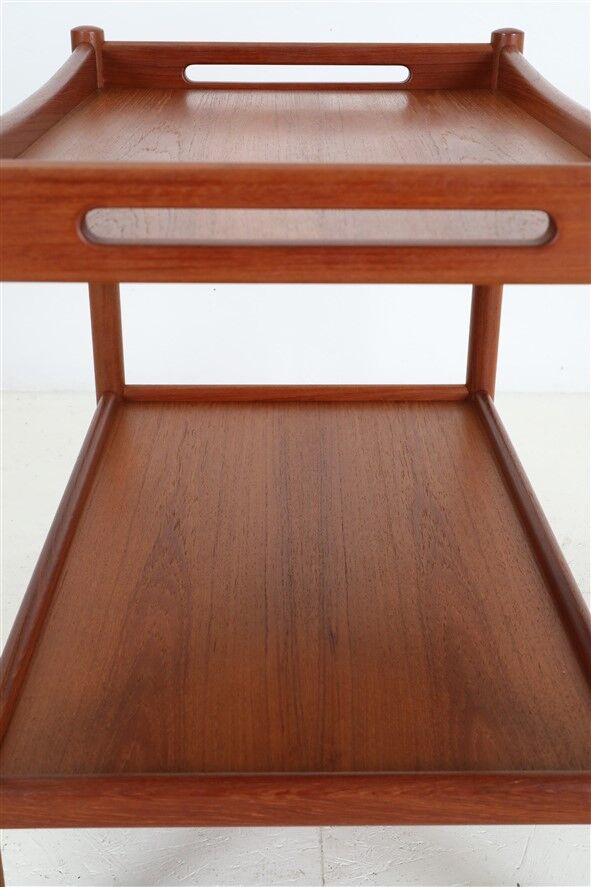 "AT-45" teak serving trolley by Hans Wegner for Andreas Tuck / Mid-century Danish modern design / 1960s