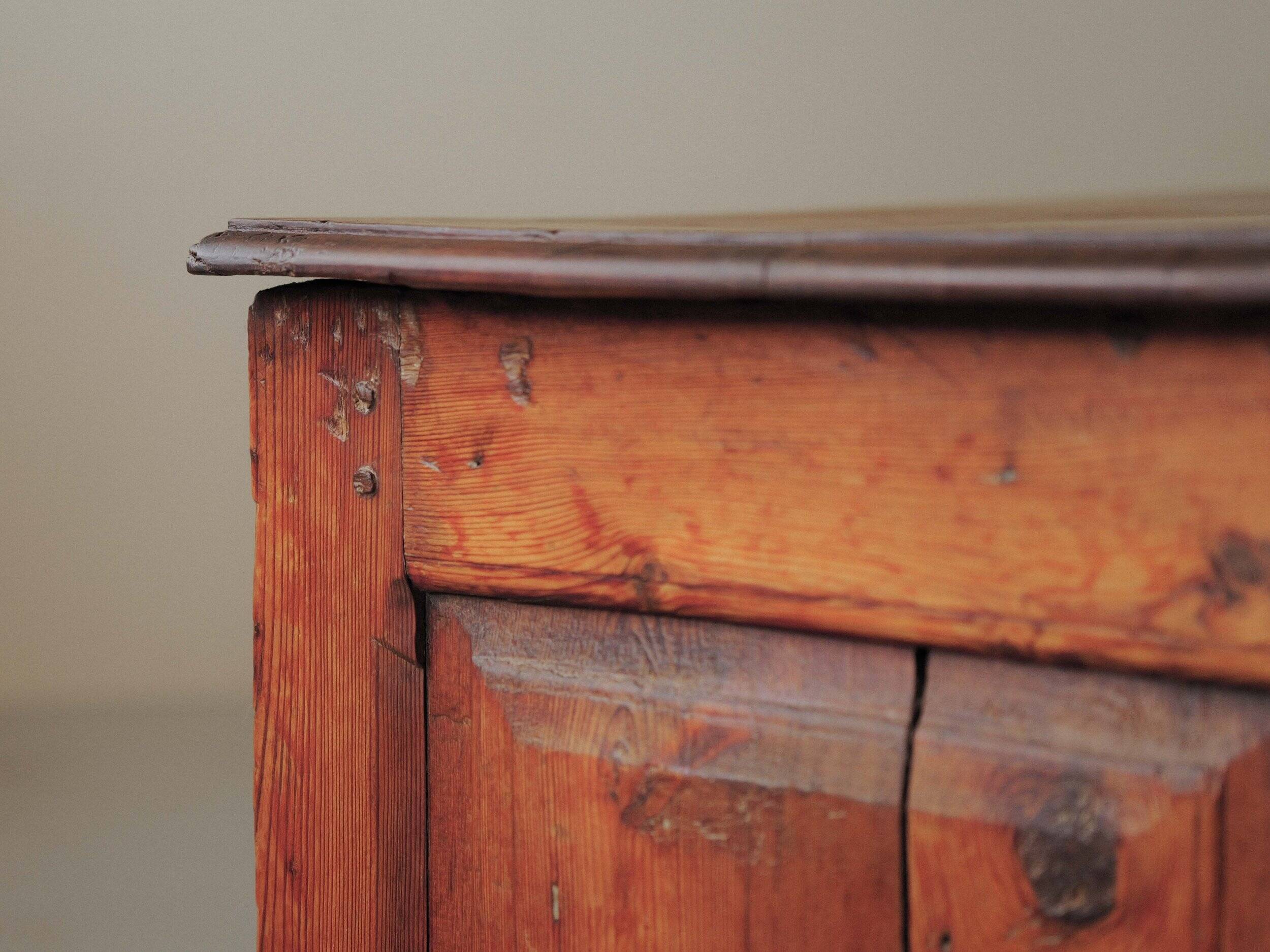 Mountain buffet in larch and solid pine, Folk art, 19th century
