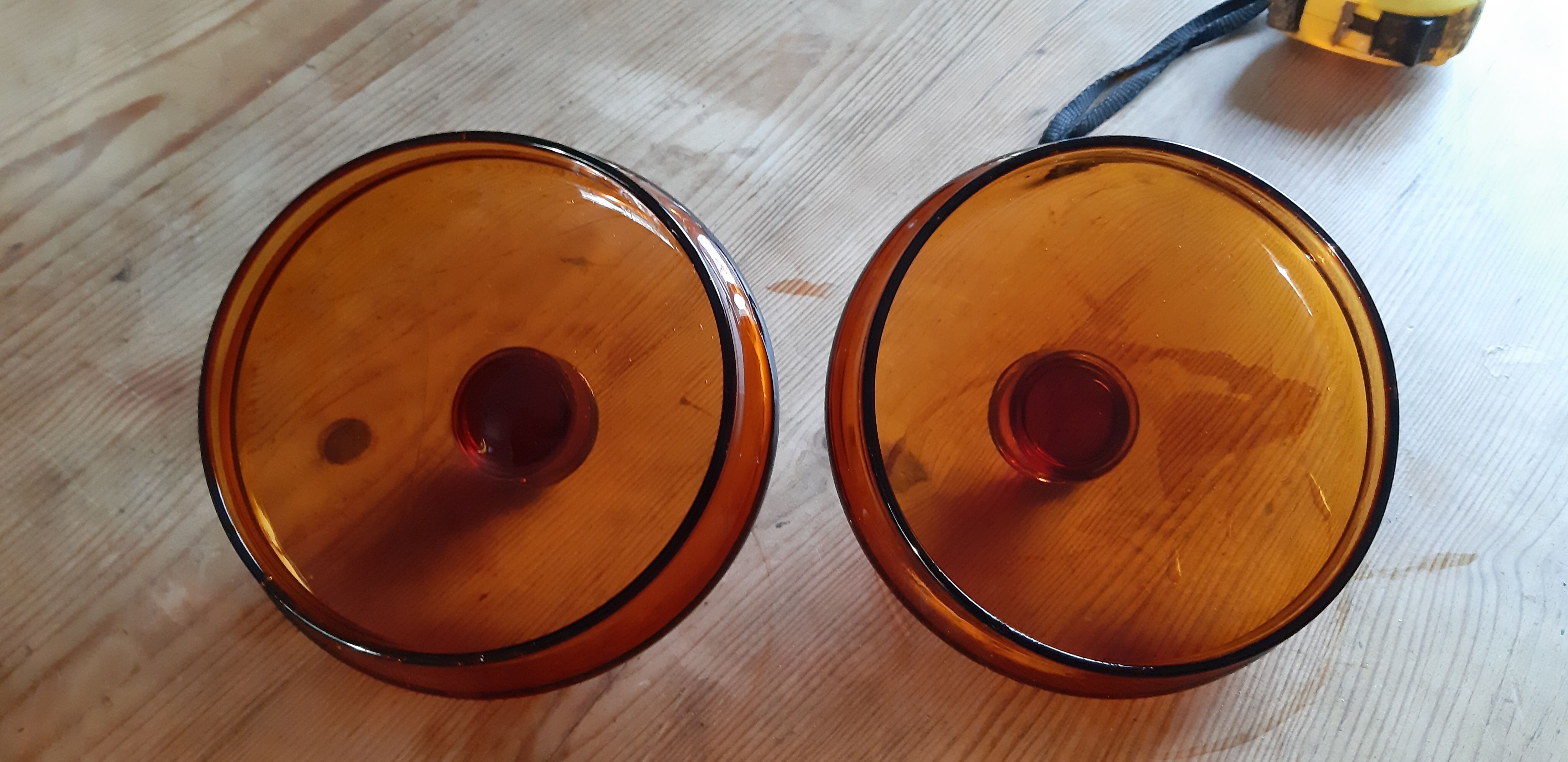 Pair of brown glass pharmacy jars