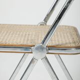 Chaise Plia cannage et métal Giancarlo Piretti