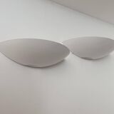 Pair of vintage wall lights, white lacquered metal, Germany 1980s