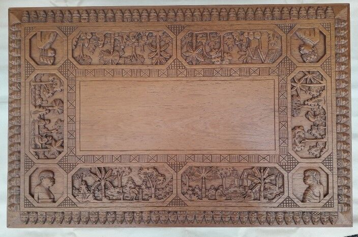 Carved wooden coffee table