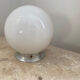 Vintage opaline globe light fixture in aluminum and glass