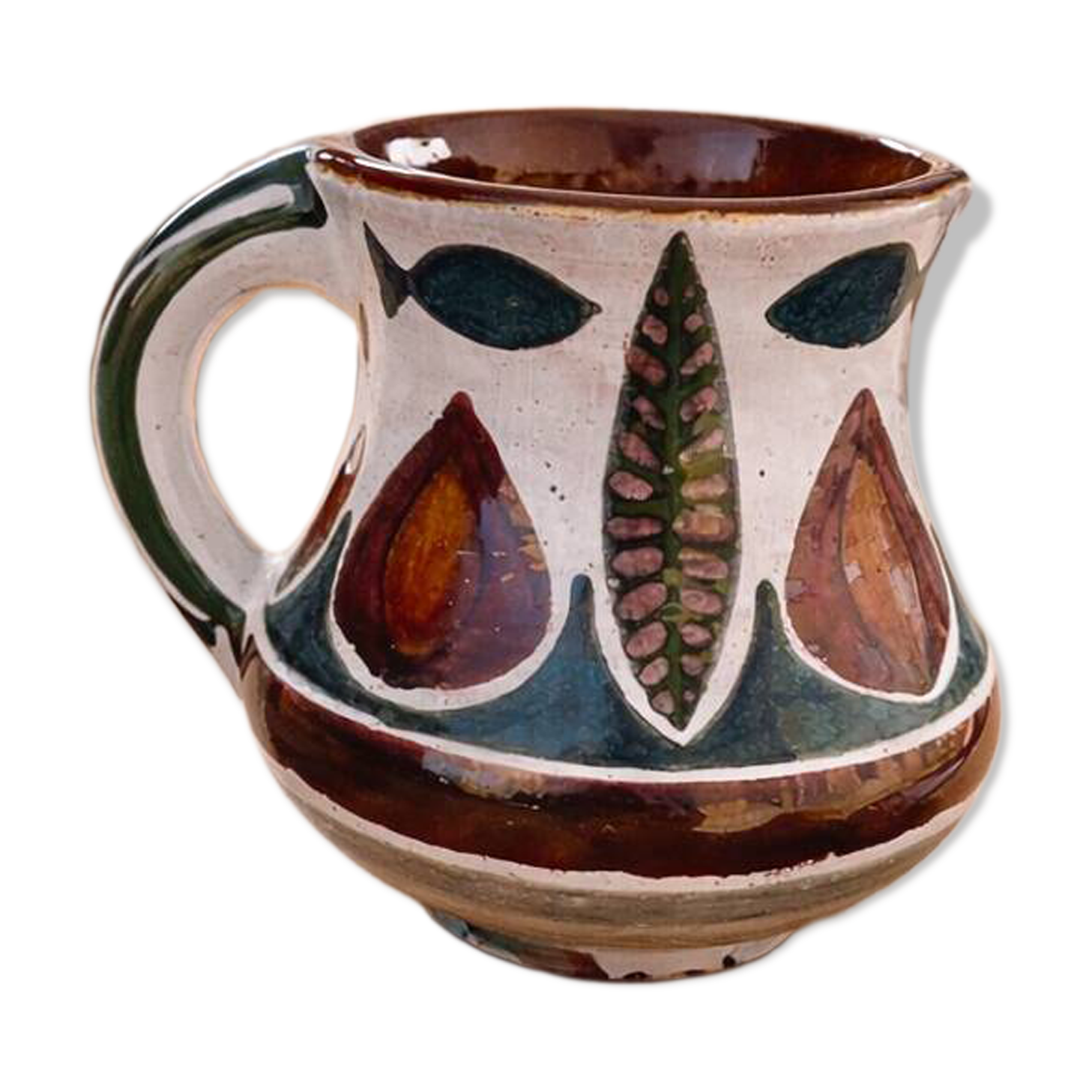 Ceramic pitcher signed J. Poussine – Atelier Sant Vicens – 1950s/60s