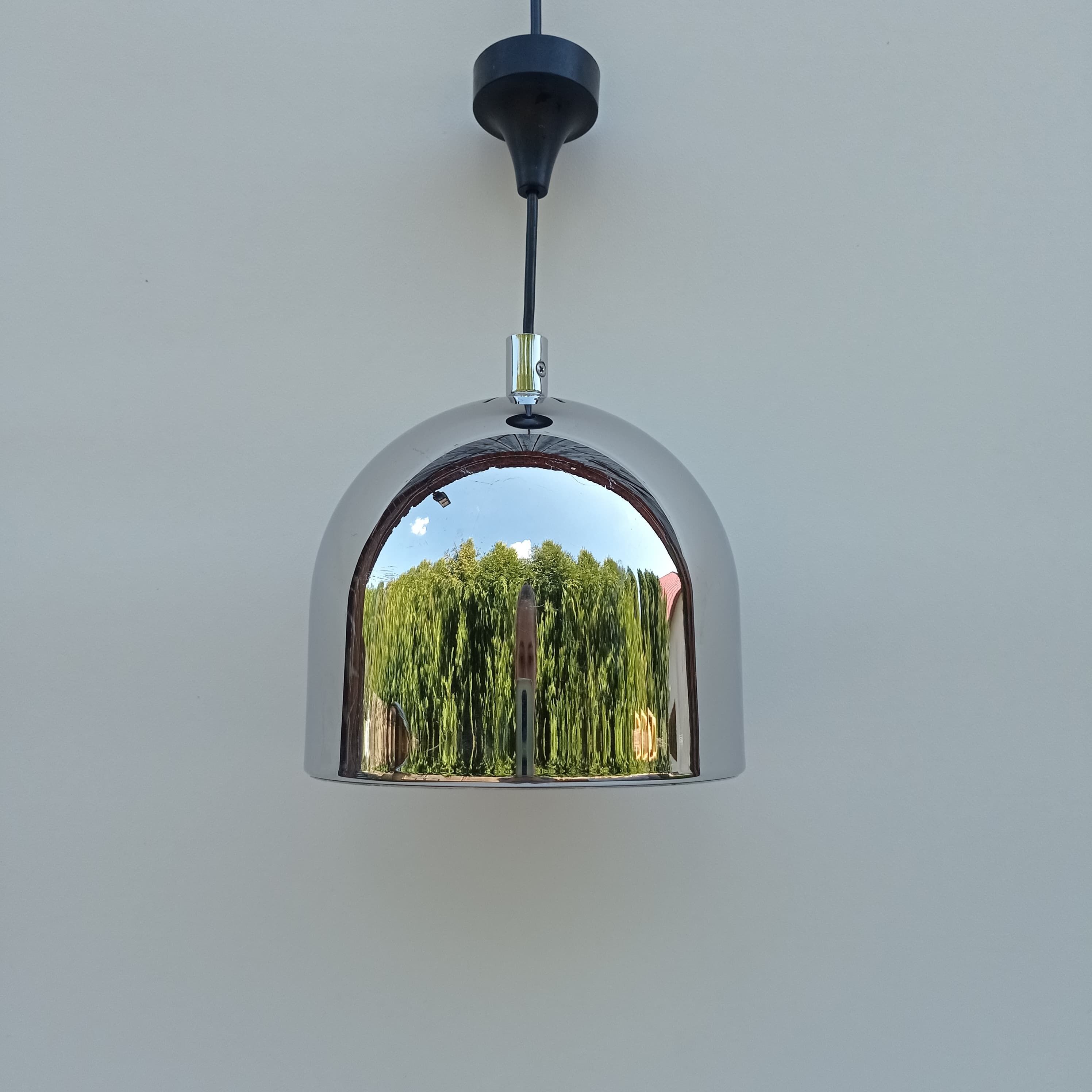 Silver pendant lamp from the 1970s, Staff Leuchten, Germany