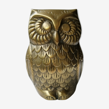 Golden brass owl