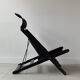 Fauteuil pliant vintage en bois et toile par Tord Bjorklund pour Ikea