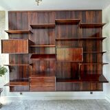 Scandinavian modular wall shelf in rosewood, Poul Cadovius, 1960s