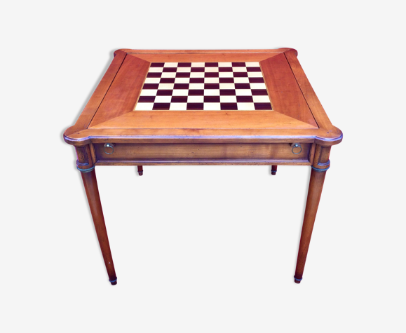 Table à jeux à système en merisier