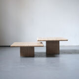 Table basse travertin modulable