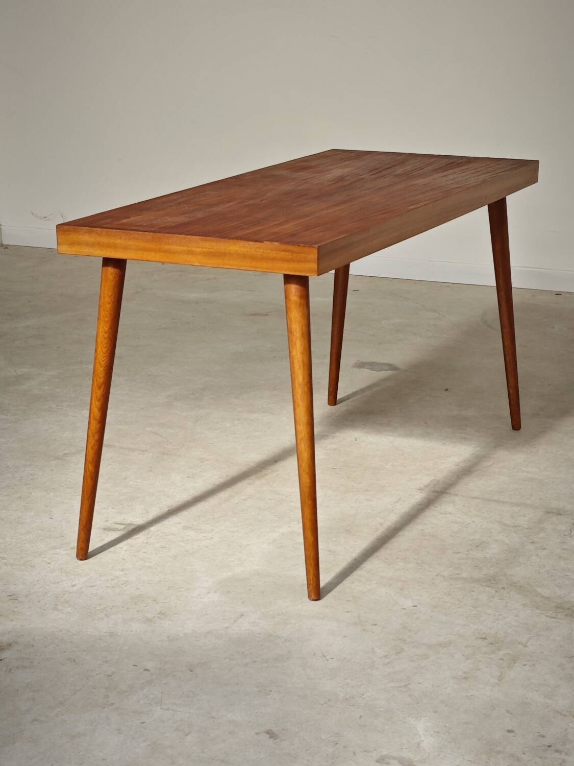 Side table compass legs Czechoslovakia Dievozpracujici mahogany