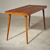 Side table compass legs Czechoslovakia Dievozpracujici mahogany