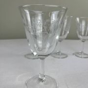 Engraved footed glasses