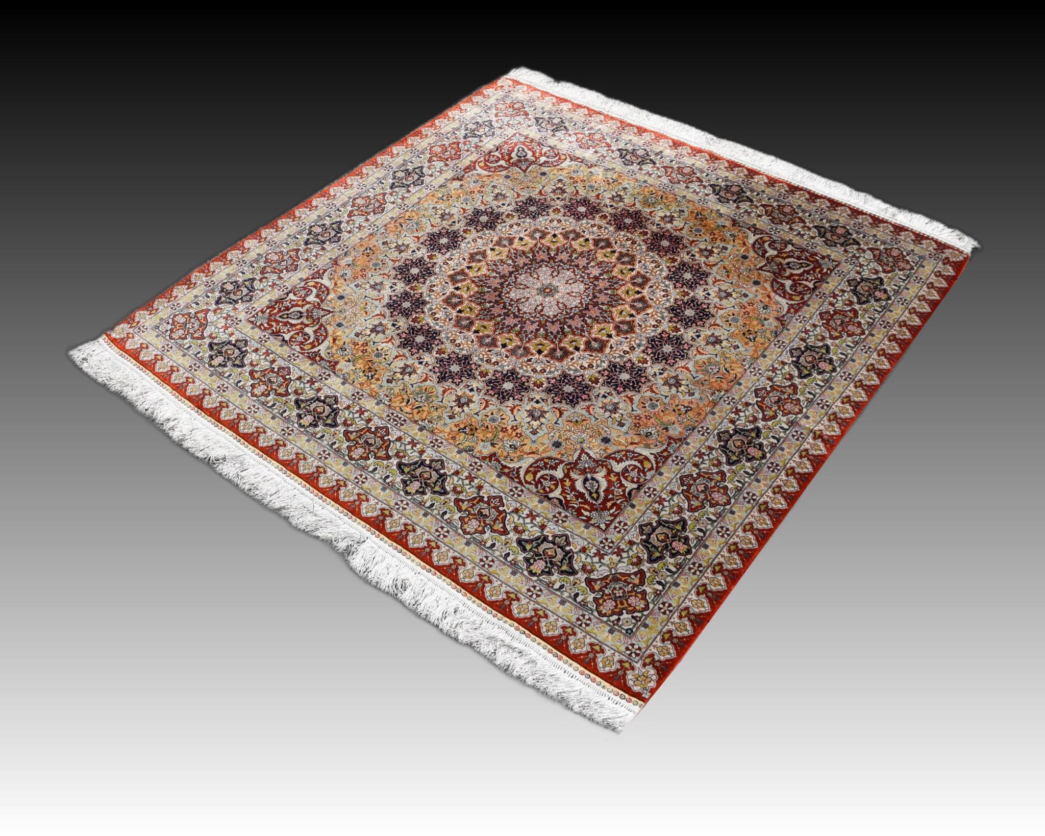 Egyptian Oriental Rug: 2.00 x 2.00 Meters - Pure Silk - Handmade