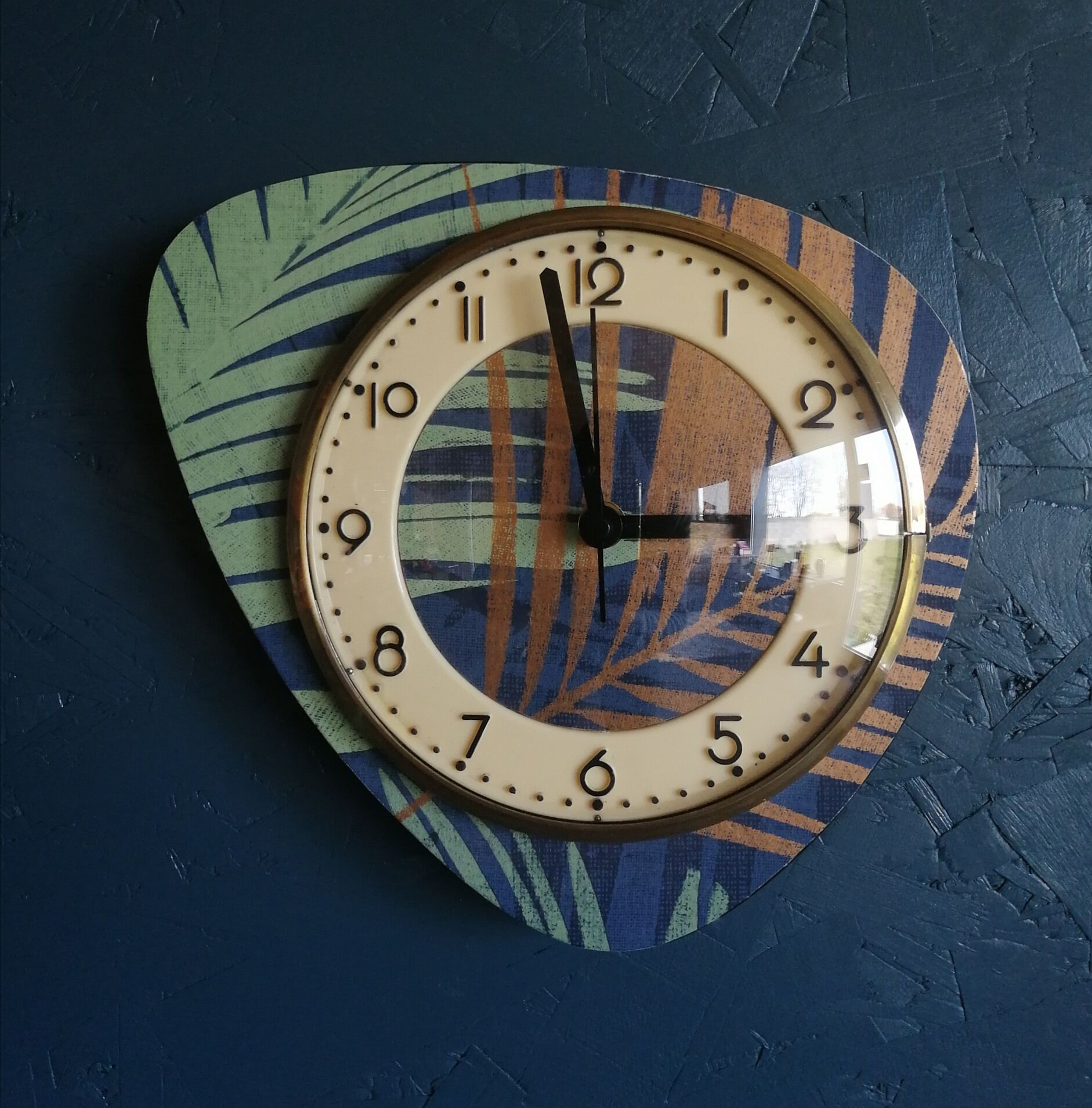 Vintage clock, wall clock "Bayard Green Copper"