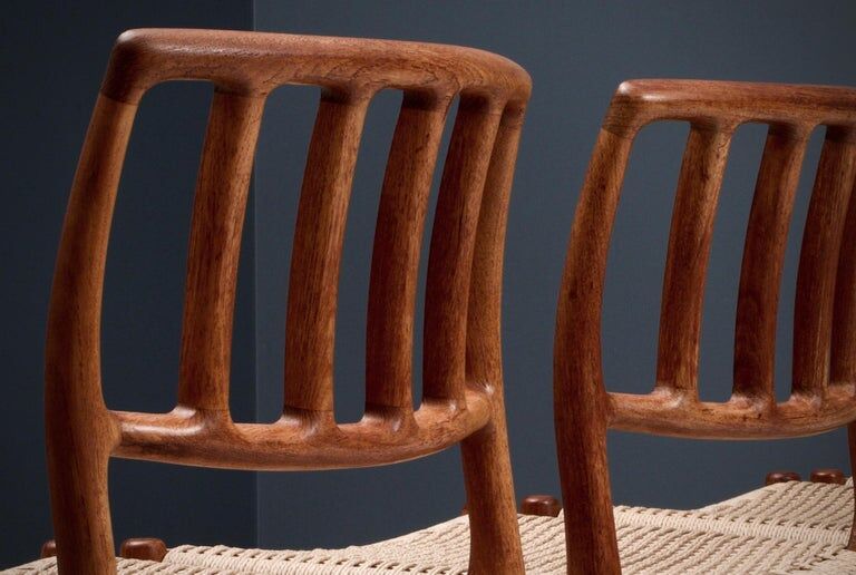 Set of 4 upholstered dining chairs by Niels Otto Møller Denmark 1960s