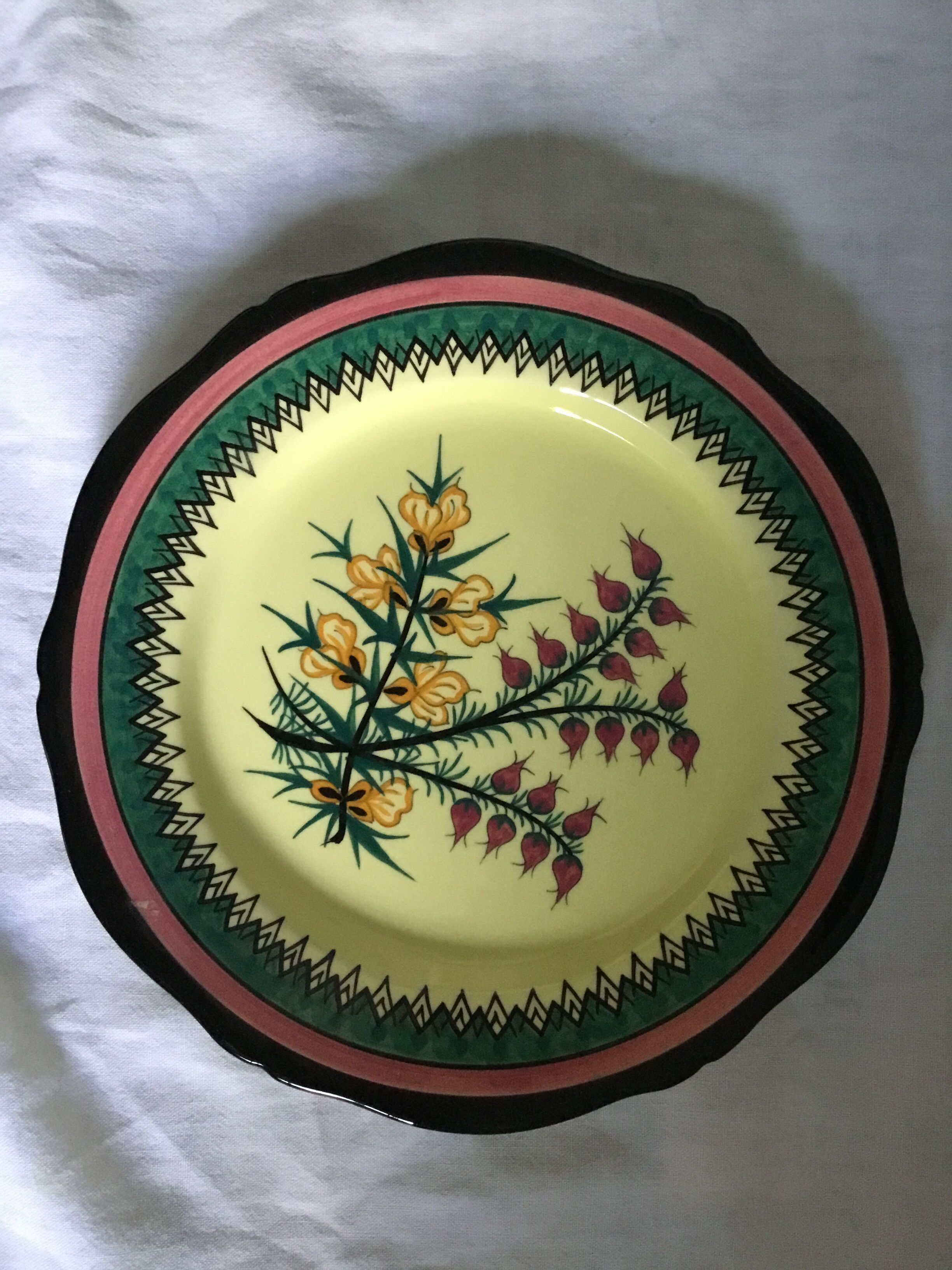 Henriot plate with gorse flowers and heather