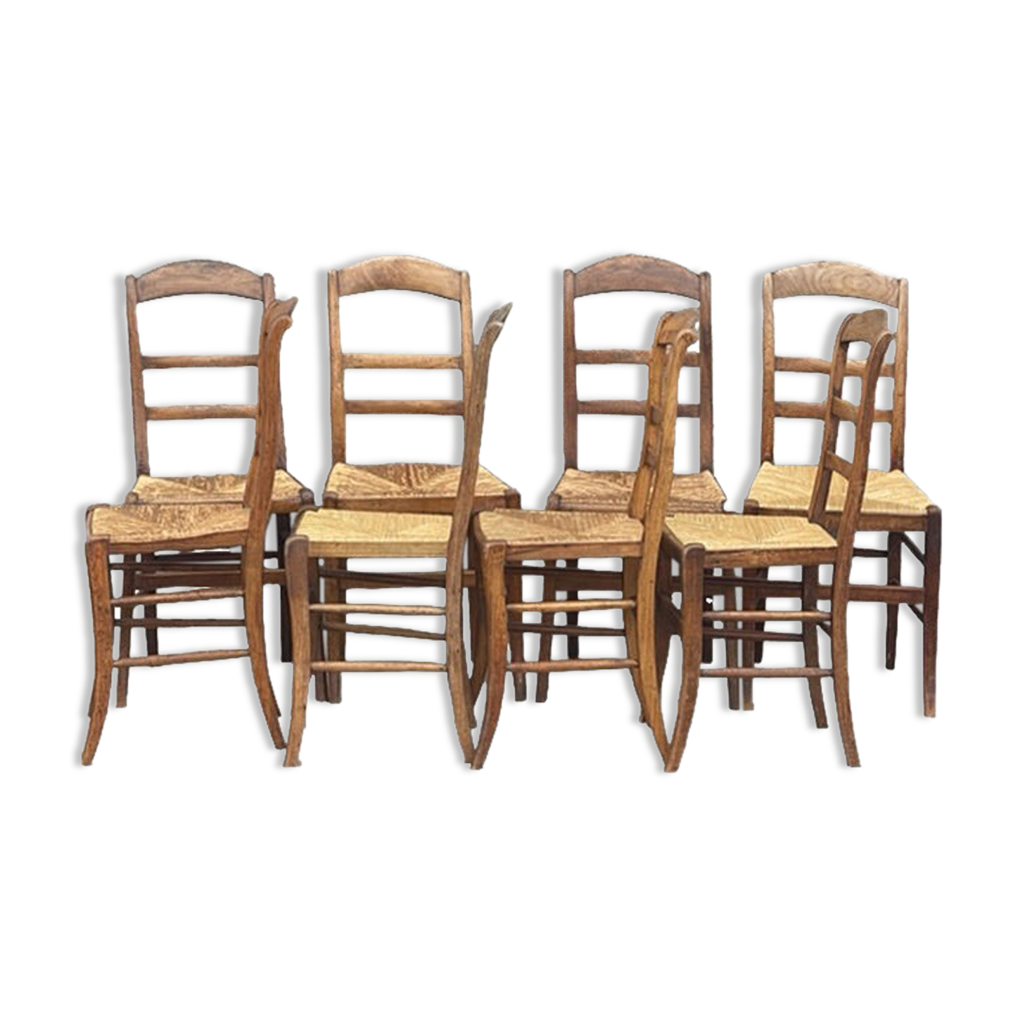 Suite of 8 mulched chairs