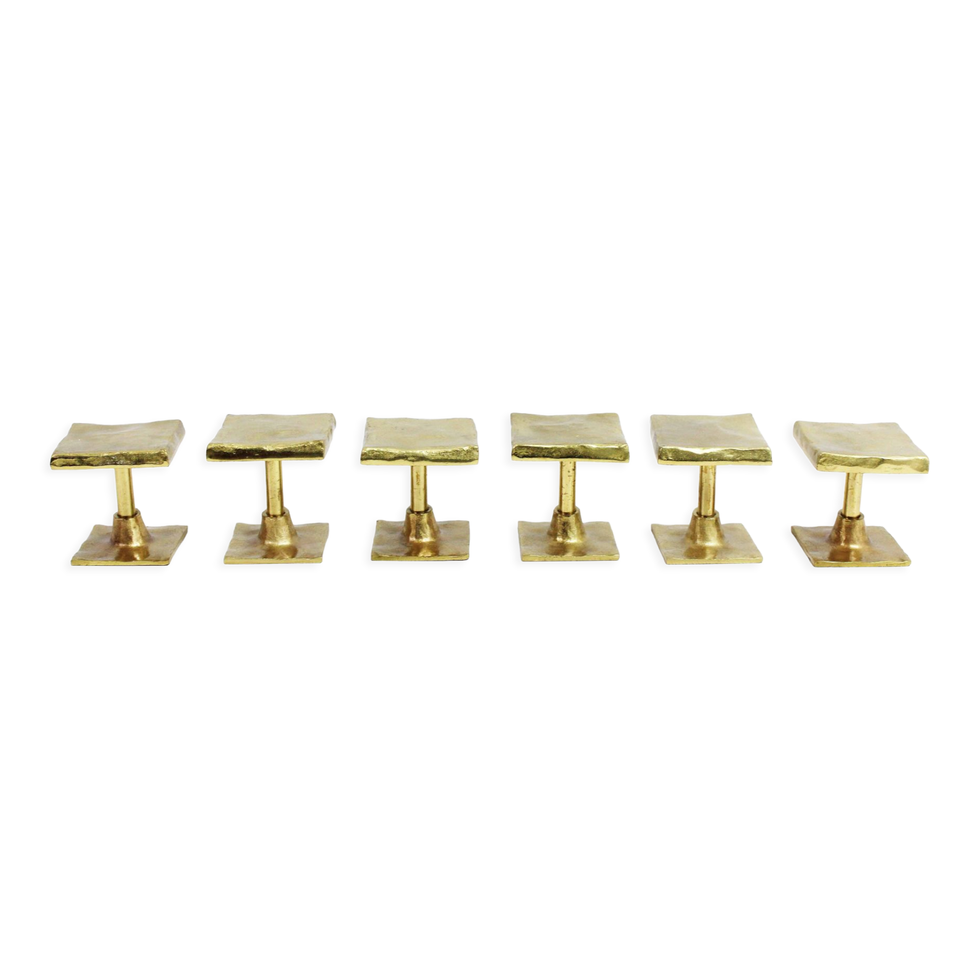 Set de 6 patères en bronze