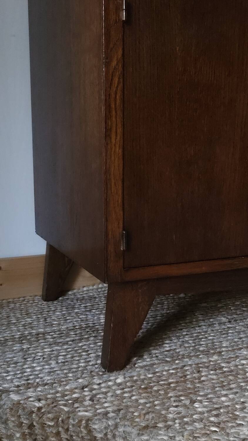 Low cabinet with compass feet, vintage oak