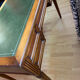 Napoleon Empire style wood and green leather desk 4 drawers 2 sliding shelves