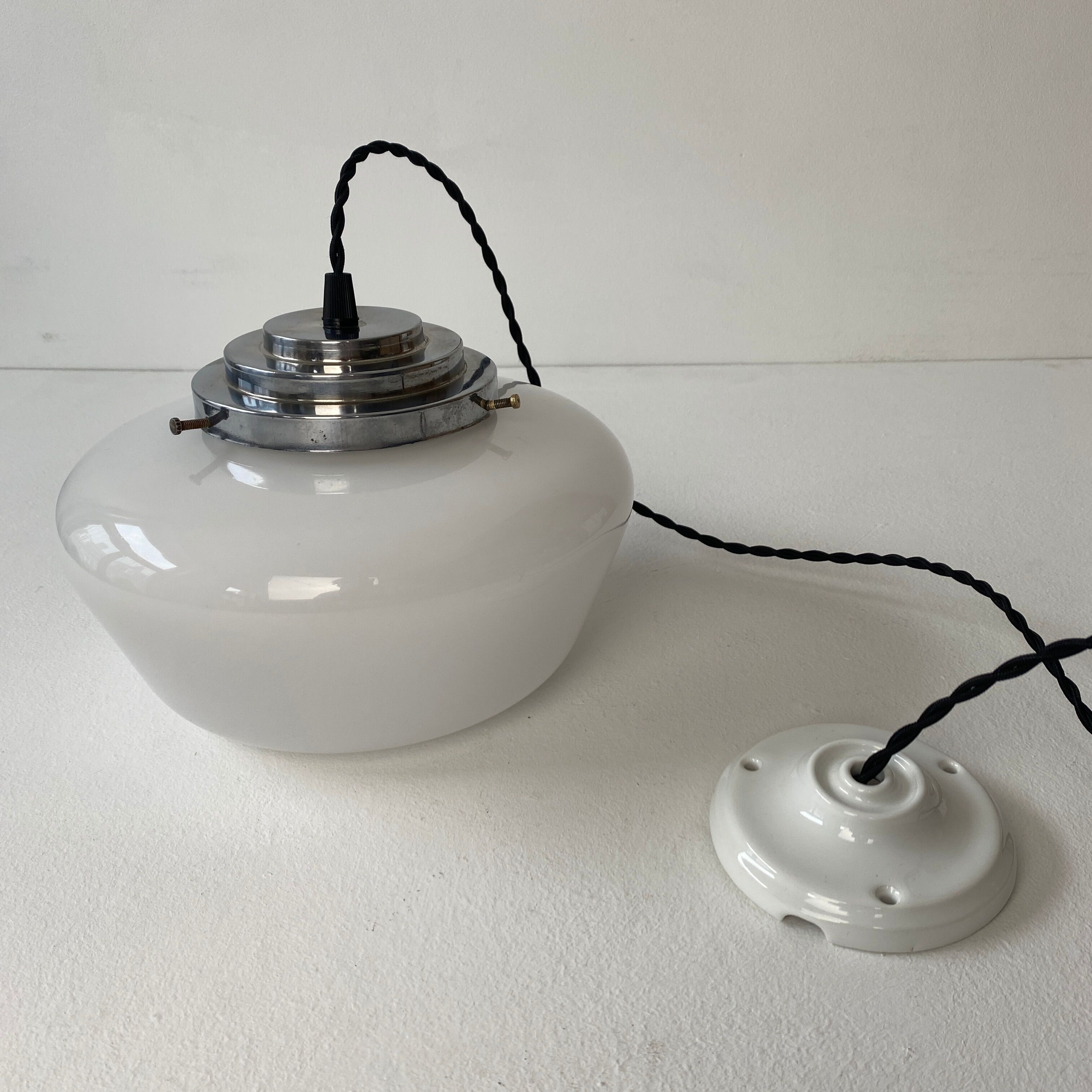 Old vintage opaline pendant lamp