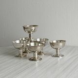 6 coupelles à dessert sur pied en métal brillant