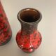 Set of two pottery fat lava vases "multi-color" by Scheurich, Germany, 1970