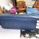 Blue leather sofa