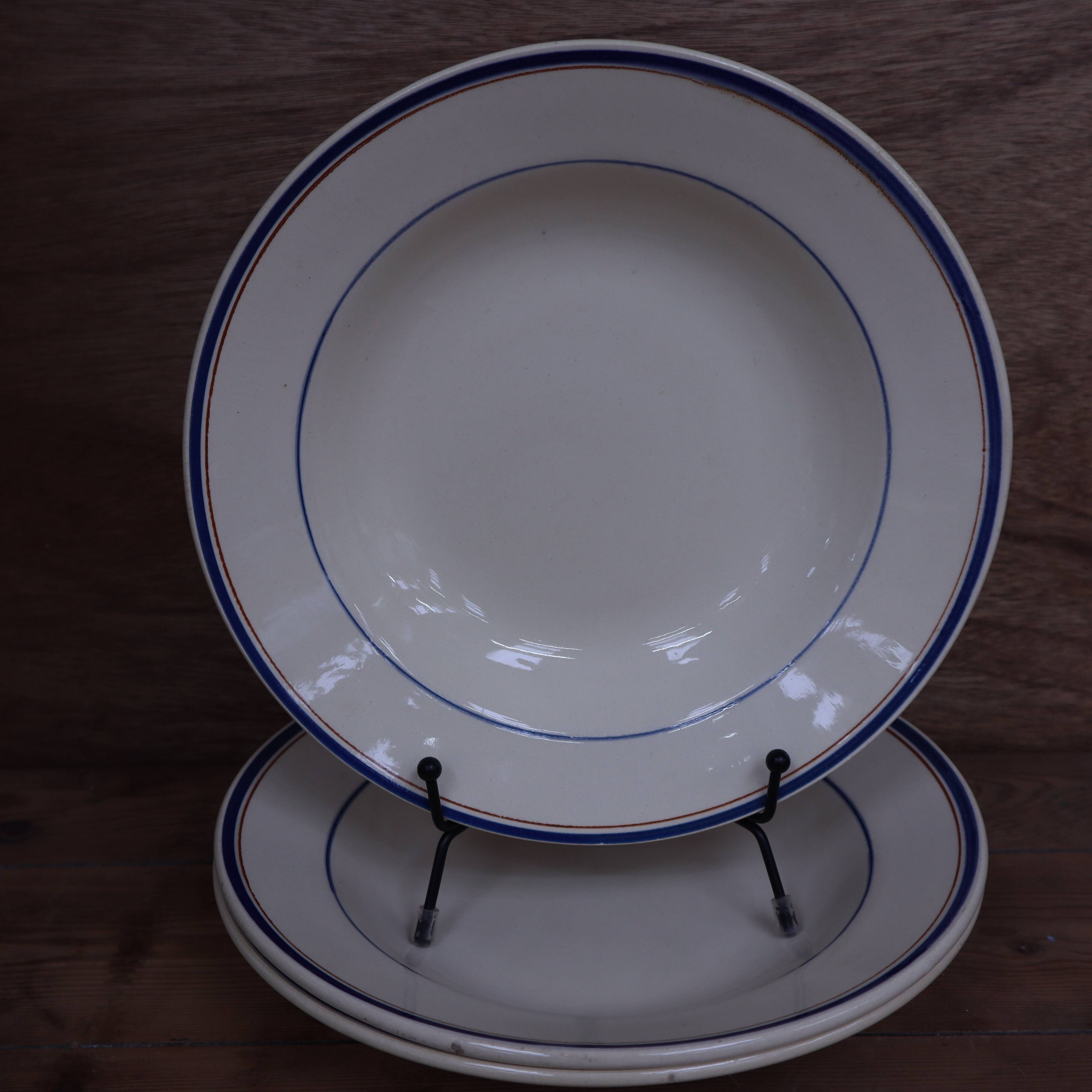 Lot de 3 assiettes creuses « Moulin des Loups – Louvois »