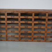 Vintage Dutch oak haberdashery shop cabinet, 1930s
