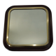 Square mirror mahogany and brass / vintage 60x60cm