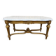 Table basse style Louis XVI – Bois redoré et marbre de Carrare